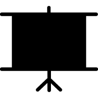 Ceiling mounted projector and screen