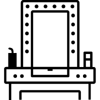 Dressing table and mirror